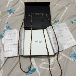 Elegant Brown Beaded Necklace Set by Fifth Avenue
